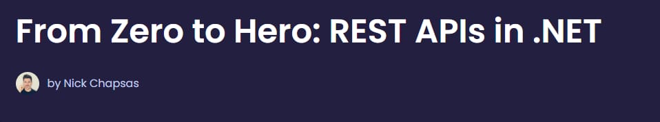 Pictures · Dometrain — From Zero to Hero: REST APIs in .NET 2024-5