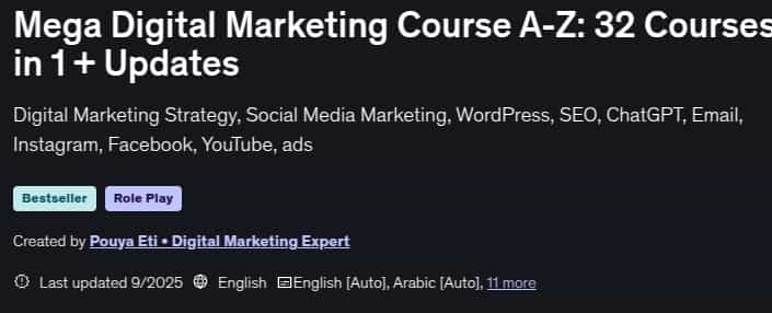Pictures · Udemy — Mega Digital Marketing Course A-Z: 32 Courses in 1 + Updates 2025-9