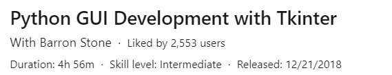 Pictures · LinkedIn — Python GUI Development with Tkinter 2022-10