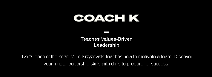 Pictures · MasterClass — Coach K Teaches Values-Driven Leadership 2022-12