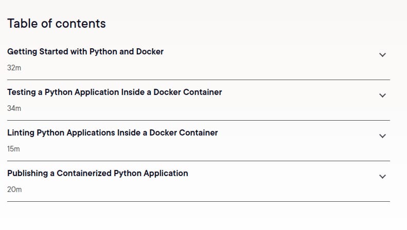 कोर्स के विषय · Docker सॉफ्टवेयर विकास के लिए: Python एप्लिकेशन 2025-9
