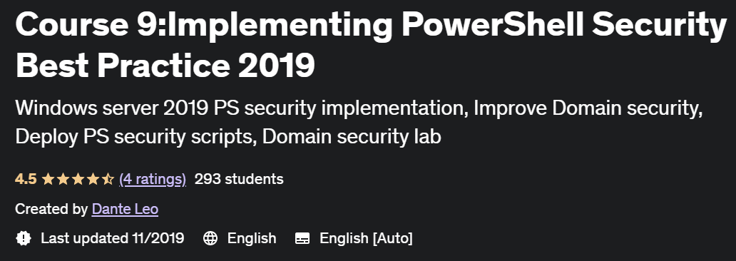 Pictures · Course 9:Implementing PowerShell Security Best Practice 2019-11