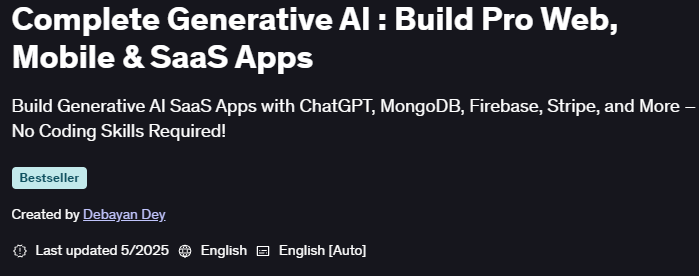 Bilder · Vollständige Generation AI : Build Pro Web, Mobile & SaaS Apps 2025-5