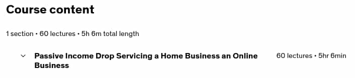 Course topics · Udemy — Passive Income 6 figures Drop Servicing Home Online Business 2025-7