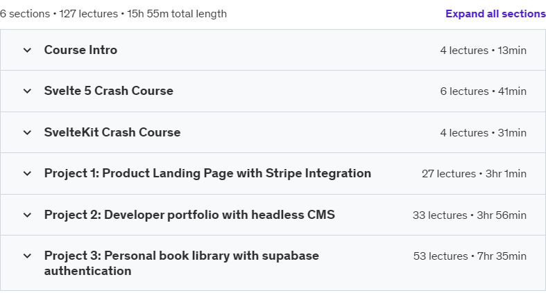 Course topics · Udemy — Master Svelte 5 & SvelteKit – Build & Deploy Real-World Apps 2024-10