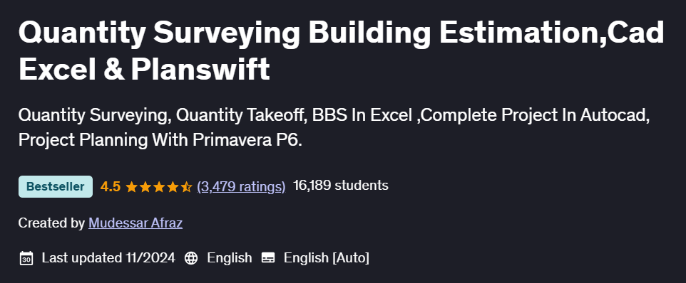 Pictures · Udemy — Quantity Surveying Building Estimation,Cad Excel & Planswift 2024-11