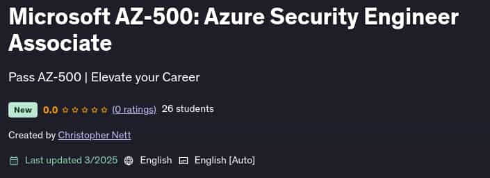 Images · Microsoft est-500Associé d'ingénieurs de sécurité Azure 2025-3