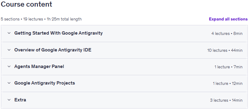 Kursthemen · Google Anti-Gravity Crash Course: Google Antigravity in einem Tag 2026-1