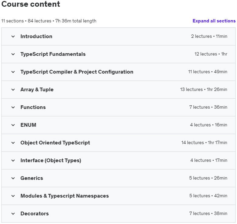 Course topics · Udemy — Mastering TypeScript with Marathon Interview Questions 2024 2023-11