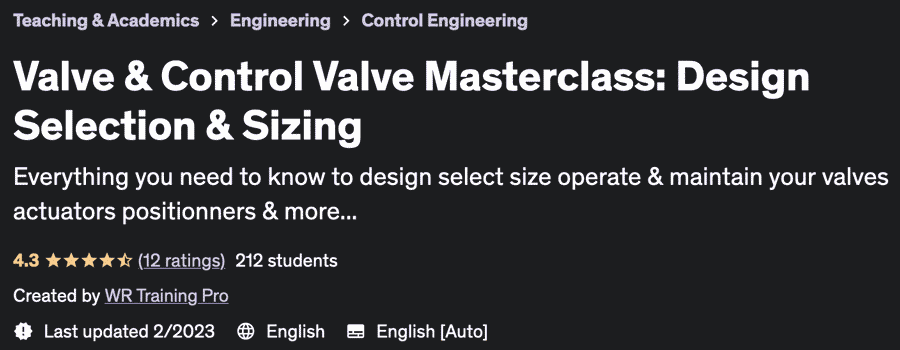 Pictures · Udemy — Valve & Control Valve Masterclass: Design Selection & Sizing 2023-2