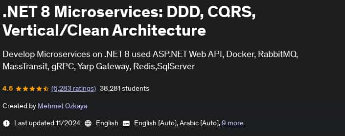 Pictures · Udemy — .NET 8 Microservices: DDD, CQRS, Vertical/Clean Architecture 2024-11/2025-11