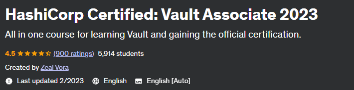 Pictures · Udemy — HashiCorp Certified: Vault Associate 2023 2023-2