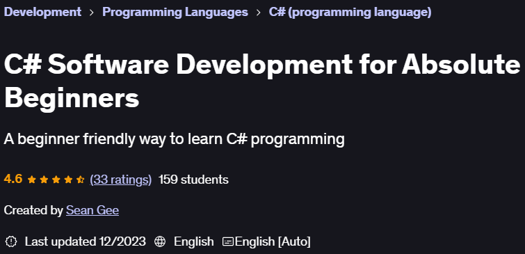 Pictures · Udemy — C# Software Development for Absolute Beginners 2023-3