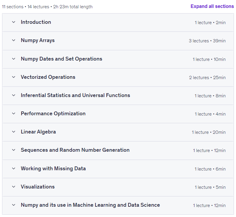 Sujets du cours · Python Numpy pour la science des données 2025-4