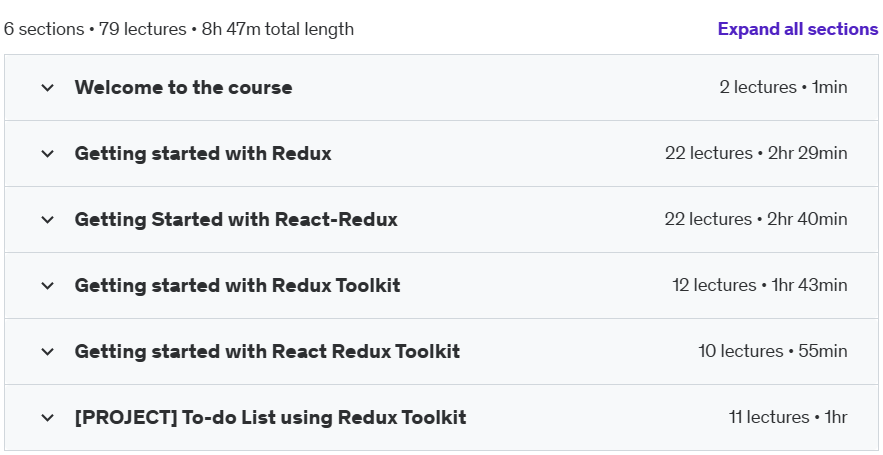 Course topics · Udemy — React-Redux and Modern Redux Toolkit RTK with Async Thunk 2024-11