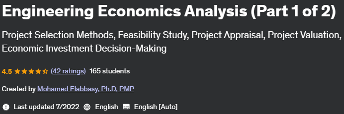 Pictures · Udemy — Engineering Economics Analysis (Part 1 of 2) 2022-7