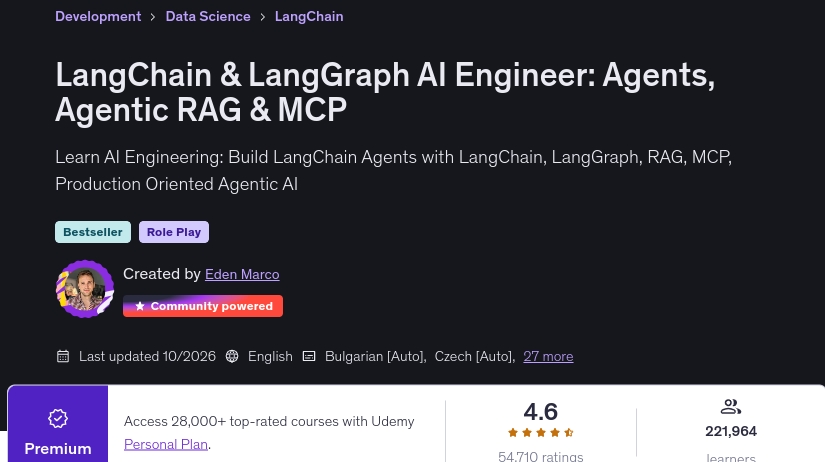 Pictures · Udemy — LangChain & LangGraph AI Engineer: Agents, Agentic RAG & MCP 2026-10