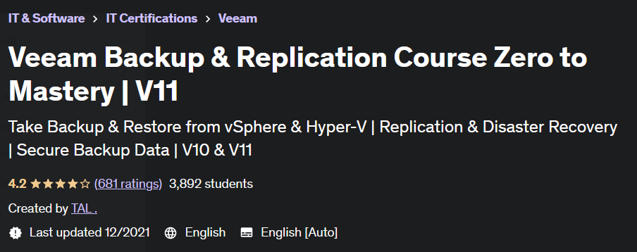 Pictures · Veeam Backup & Replication Course Zero to Mastery | V11 2021-12