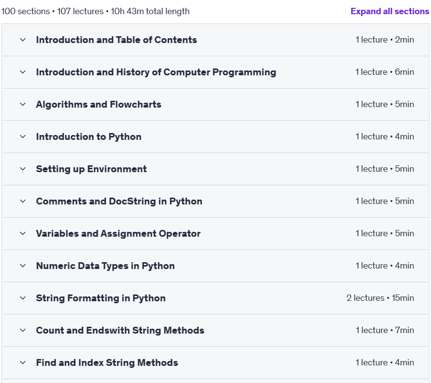 Course topics · Python Essentials: The Complete Core Language Guide 2025-2