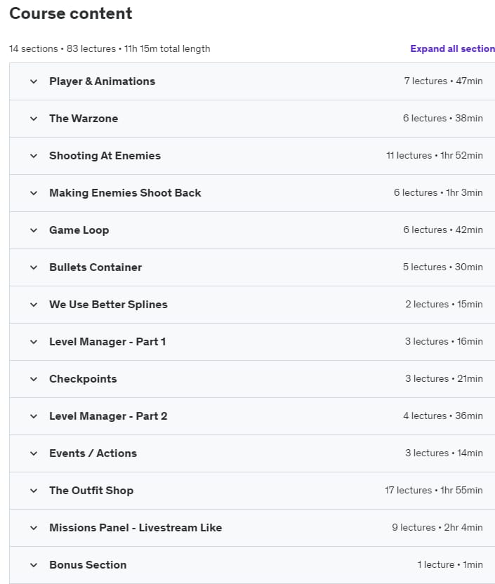Course topics · Unity Mobile Game – Create a Hyper Casual Shooting Game 2023-7