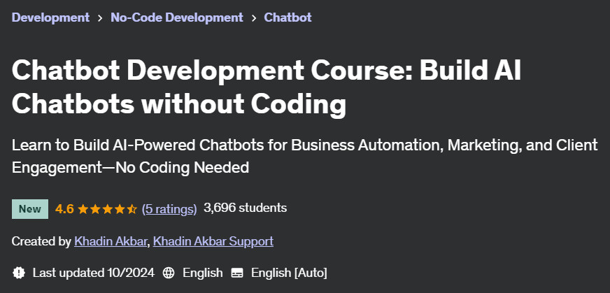 Pictures · Chatbot Development Course: Build AI Chatbots without Coding 2024-9