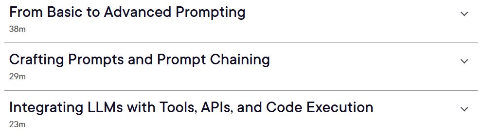 Course topics · Pluralsight — Advanced Prompt Engineering 2025-10