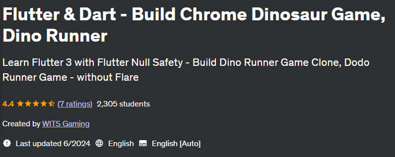 Pictures · Flutter & Dart – Build Chrome Dinosaur Game, Dino Runner 2024-6