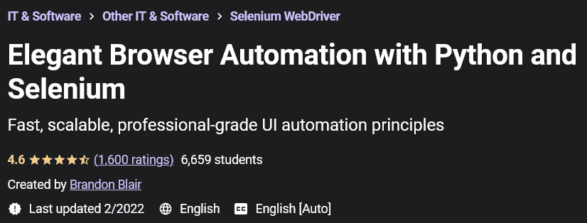 Pictures · Udemy — Elegant Browser Automation with Python and Selenium 2022-2