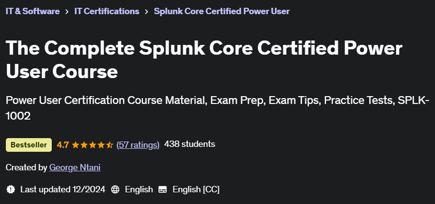 Pictures · Udemy — The Complete Splunk Core Certified Power User Course 2024-9