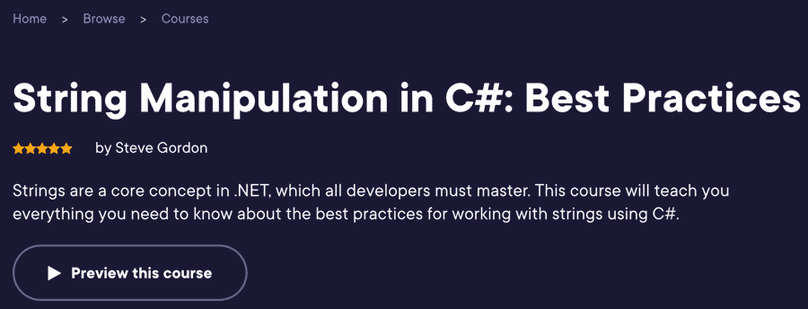 Pictures · Pluralsight — String Manipulation in C#: Best Practices 2021-5