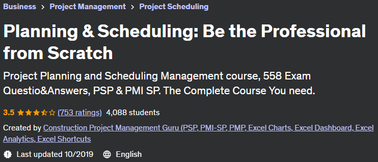 Pictures · Planning & Scheduling: Be the Professional from Scratch 2019-10