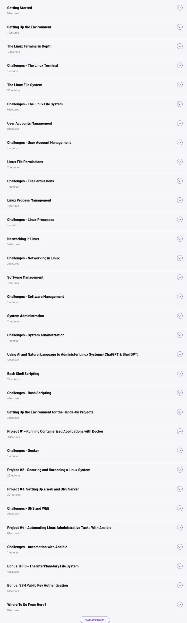 Course topics · ZeroToMastery – DevOps Bootcamp: Learn Linux & Become a Linux Sysadmin 2025-4