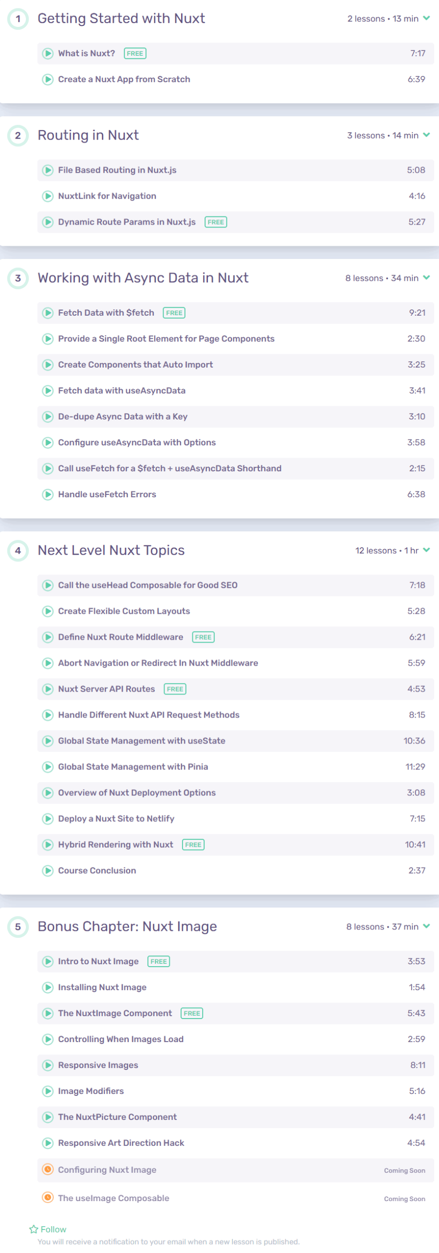 Course topics · VueSchool — Vue School – Nuxt 3 Fundamentals: Build Full-Stack Vue.js Apps 2025-2