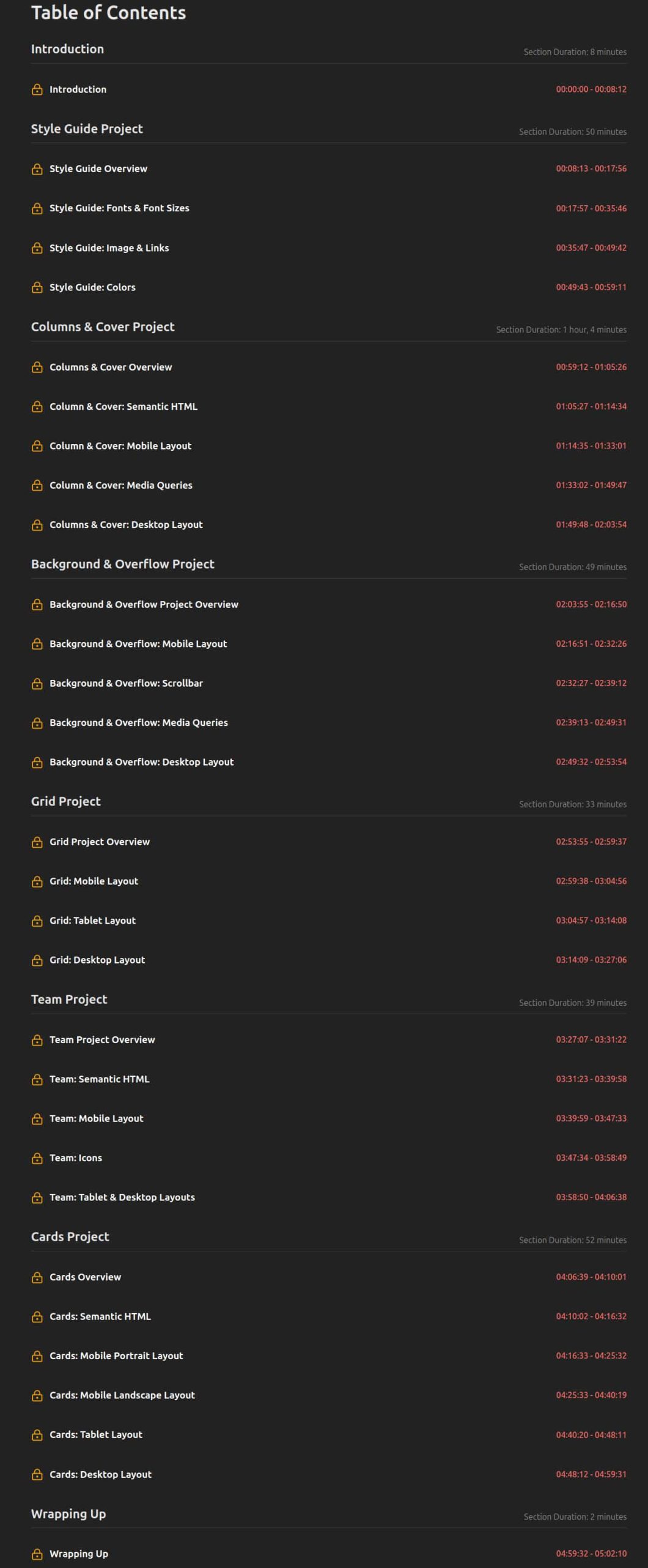 Course topics · CSS Projects 2023-10