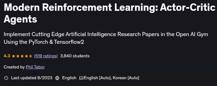 Pictures · Udemy — Modern Reinforcement Learning: Actor-Critic Agents 2023-8