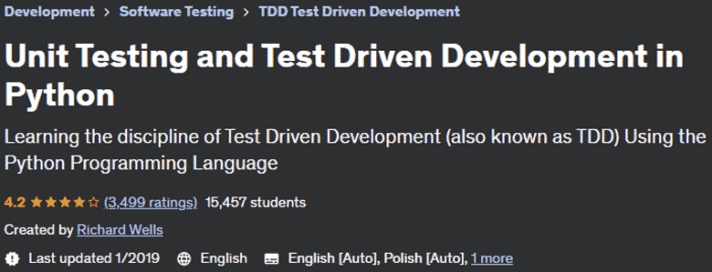 Pictures · Udemy — Unit Testing and Test Driven Development in Python 2019-1