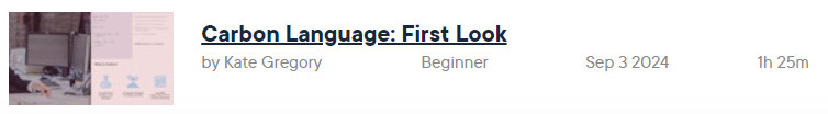 Pictures · Pluralsight — Carbon Language: First Look 2024-9