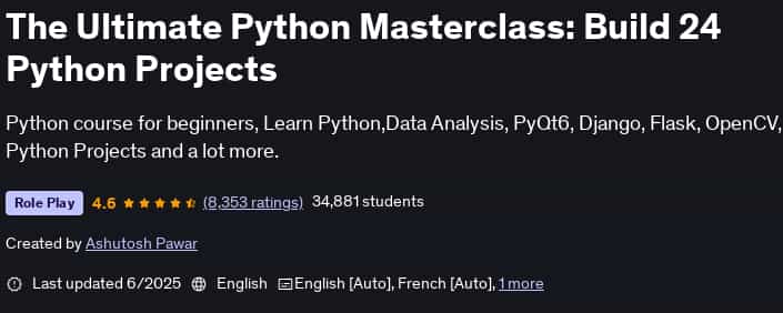 Pictures · The Ultimate Python Masterclass: Build 24 Python Projects 2025-6