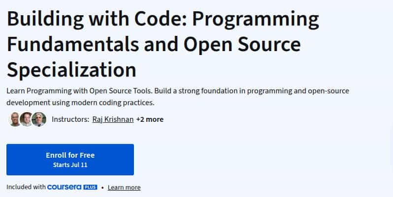 Pictures · Coursera — Building with Code: Programming Fundamentals and Open Source Specialization 2025-7