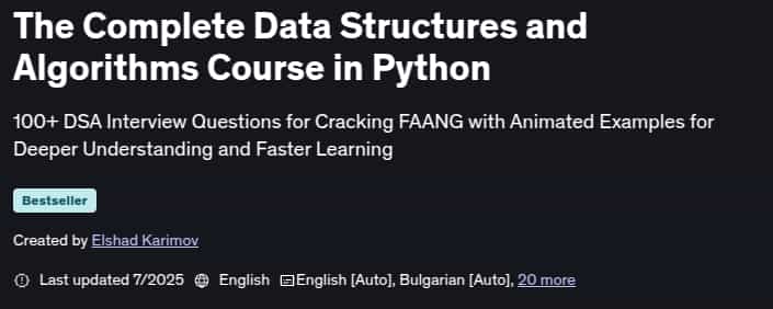 Pictures · Udemy — The Complete Data Structures and Algorithms Course in Python 2025-7