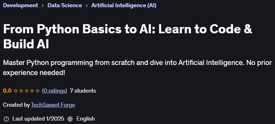 Pictures · Udemy — From Python Basics to AI: Learn to Code & Build AI 2025-2