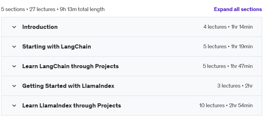 Course topics · Gen AI – LLM RAG Two in One – LangChain + LlamaIndex 2024-10