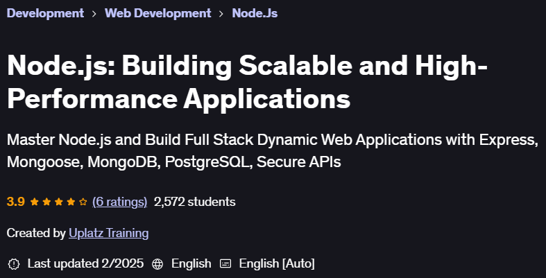 Pictures · Udemy — Node.js: Building Scalable and High-Performance Applications 2025-1