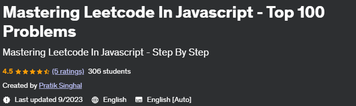 Pictures · Udemy — Mastering Leetcode In Javascript – Top 100 Problems 2023-07
