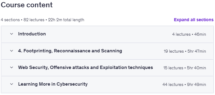 Sujets du cours · Cyber Security & Ethical Hacking v2026 : de zéro à expert 2025-10