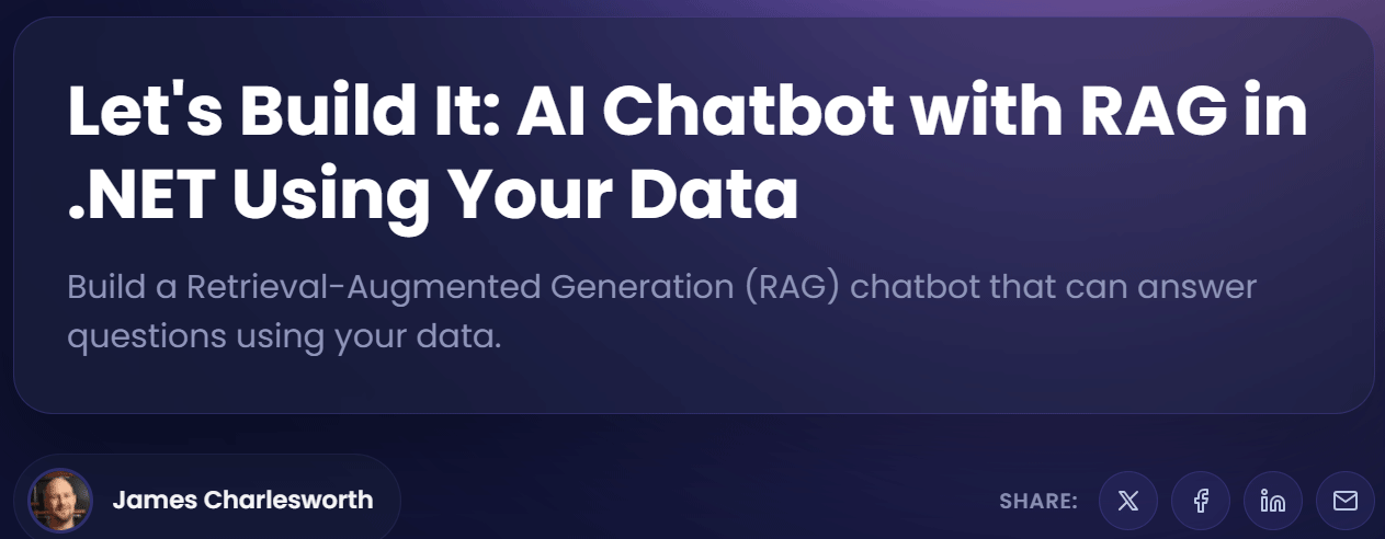 Изображения · Дометрейн – давайте построим его: AI Chatbot с RAG в .NET Использование ваших данных 2025-11