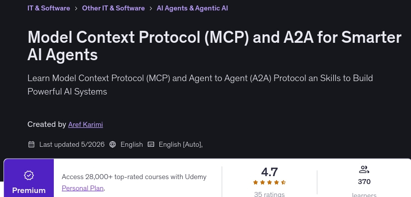 Pictures · Udemy — Model Context Protocol (MCP) and A2A for Smarter AI Agents 2026-5