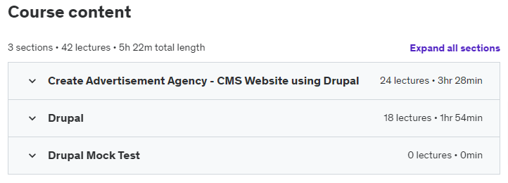 Course topics · Udemy — Mastering Drupal: Build a Comprehensive CMS Website 2024-8