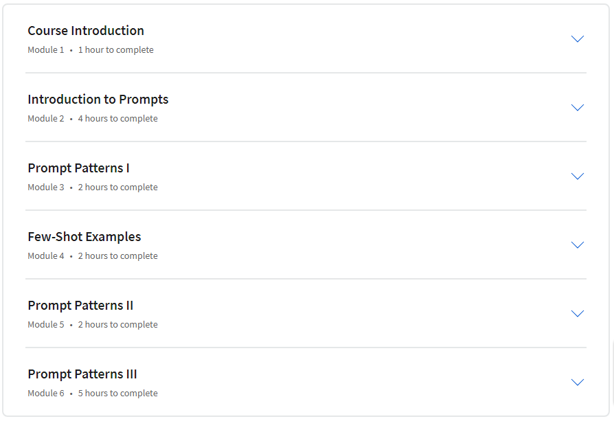 Course topics · Coursera — Prompt Engineering for ChatGPT 2023-10