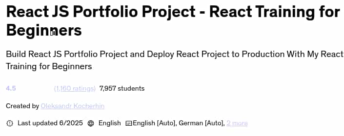 Pictures · React JS Portfolio Project – React Training for Beginners 2025-6